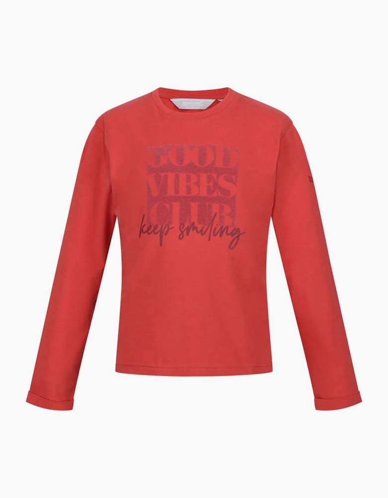 Lettering Crew Neck Long Sleeve Jersey T-Shirt