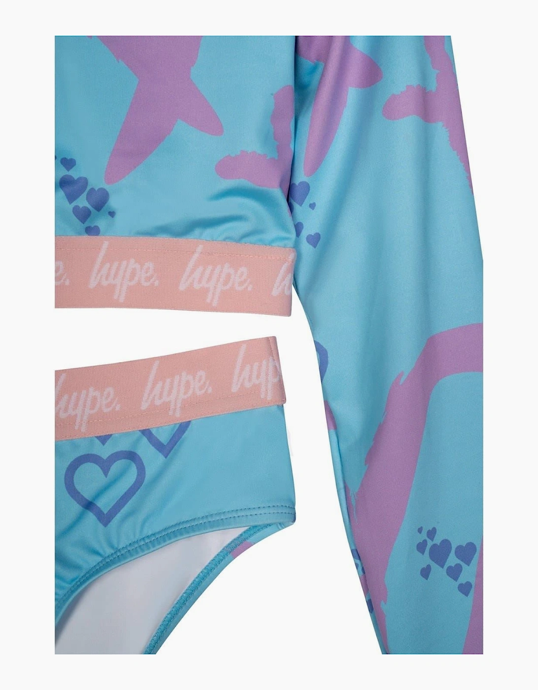 Heart Lettering Graphic Print Swimsuit