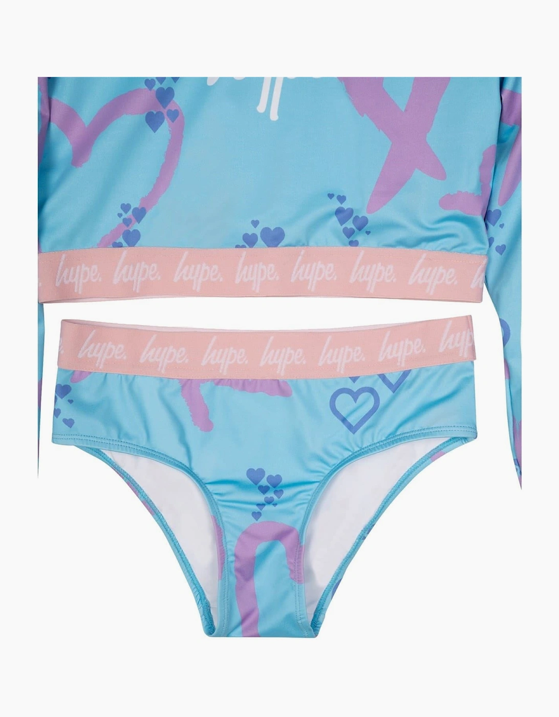 Heart Lettering Graphic Print Swimsuit