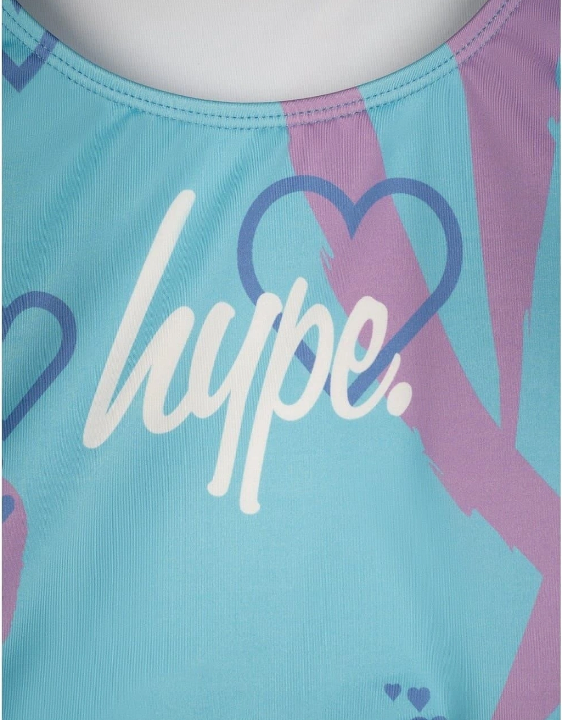 Heart Lettering Graphic Print Swimsuit
