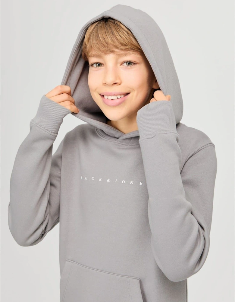 Star Lettering Hooded Neck Sweatshirt