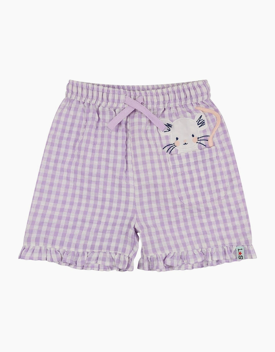 Bunny Gingham Bermuda Shorts with Ruffle Hem, 5 of 4