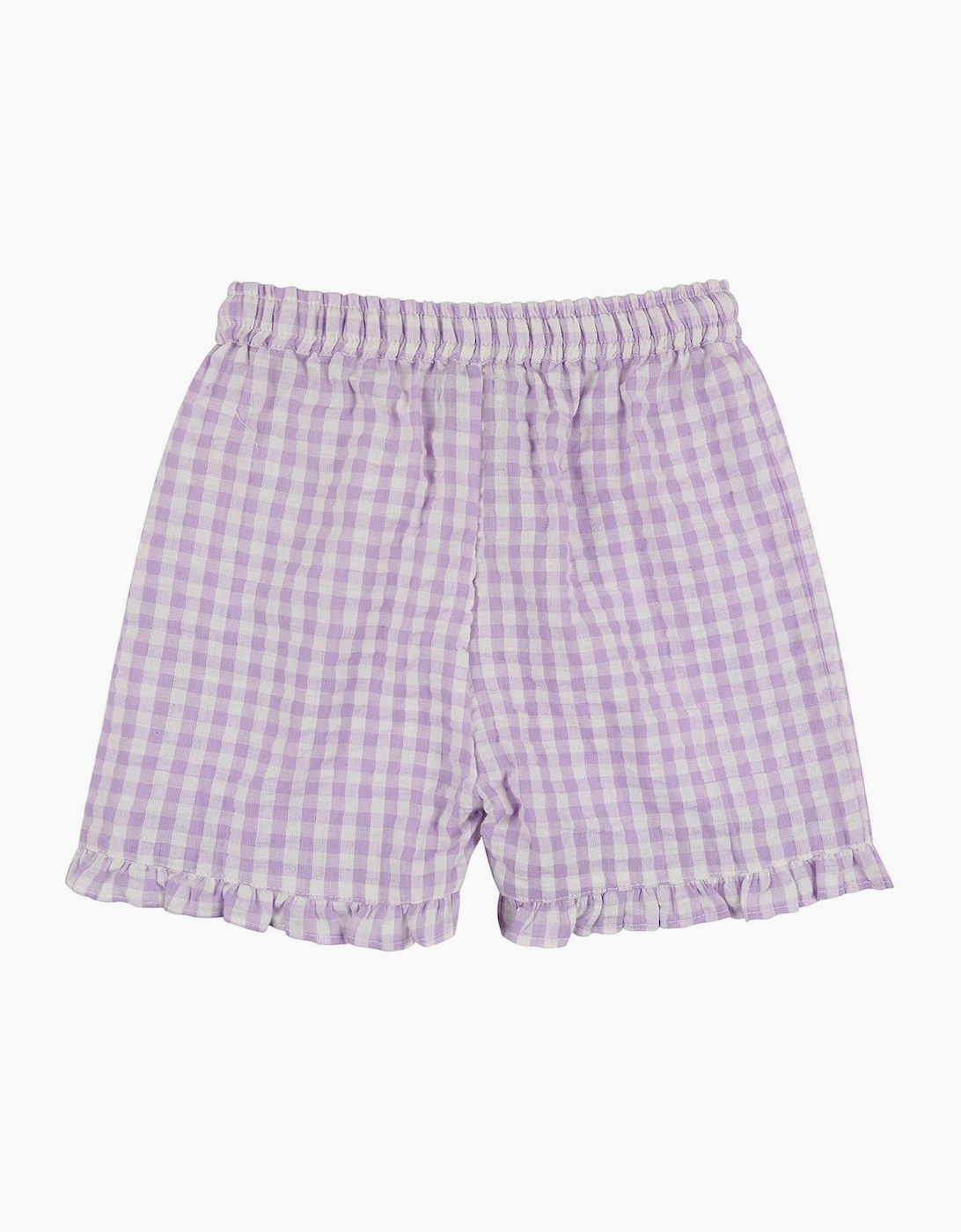 Bunny Gingham Bermuda Shorts with Ruffle Hem