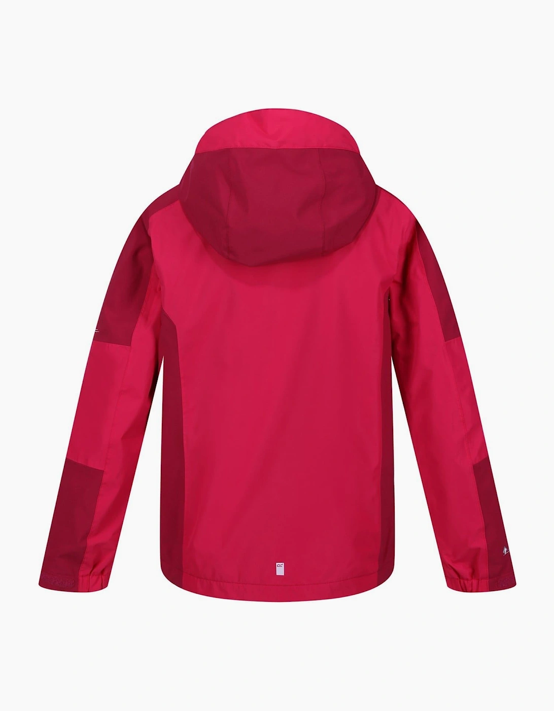 Hooded Neck Color Block Patterned Rain Jacket