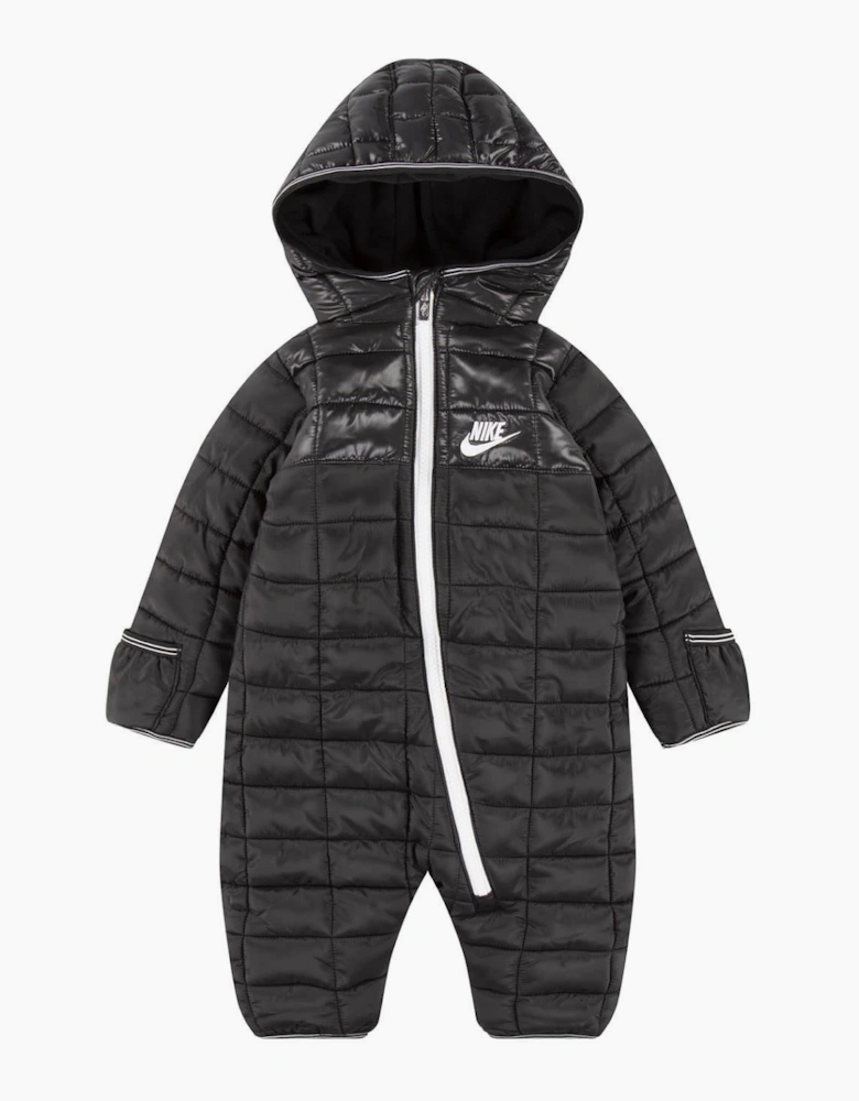 Hooded Neck Plaid Patterned Long Sleeve Snowsuit
