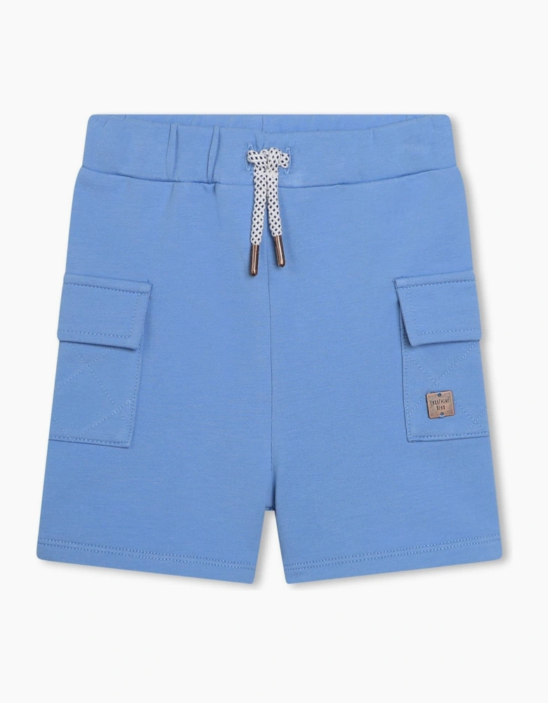 Solid Patterned Relaxed Fit Bermuda Shorts