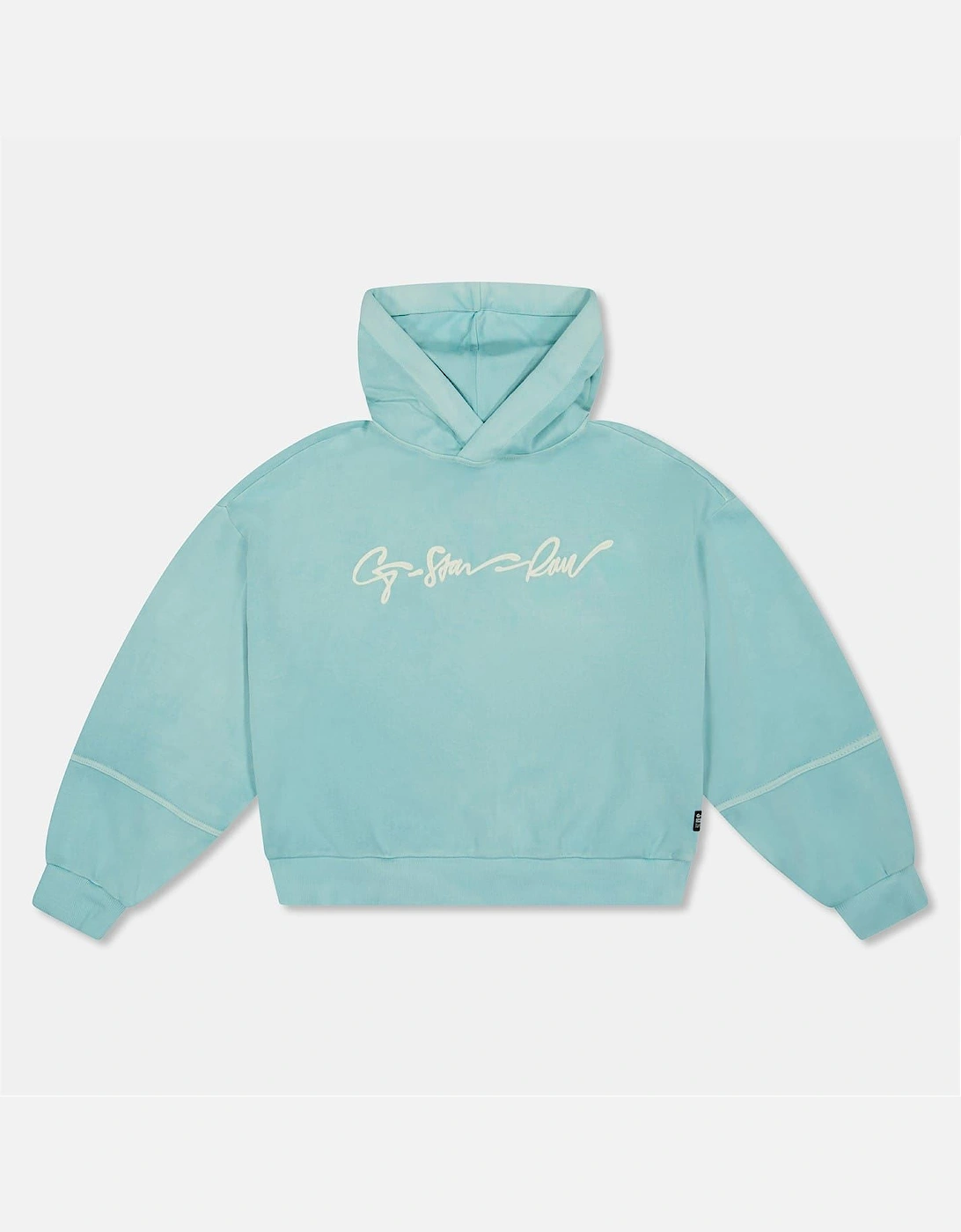 G-Star Unisex Green Oversize Hooded Neck Signature Print Sweatshirt  12Y