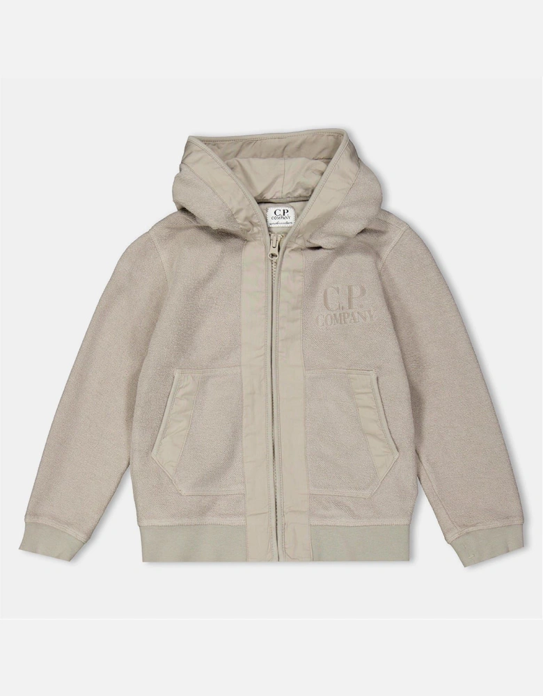 Hooded Ribbed Cuff Sweat Jacket