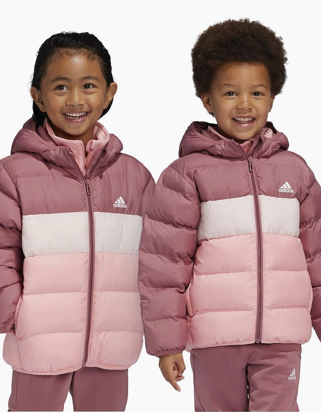 Color Block Hooded Ribbed Cuff Puffer Jacket with Zipped Pocket