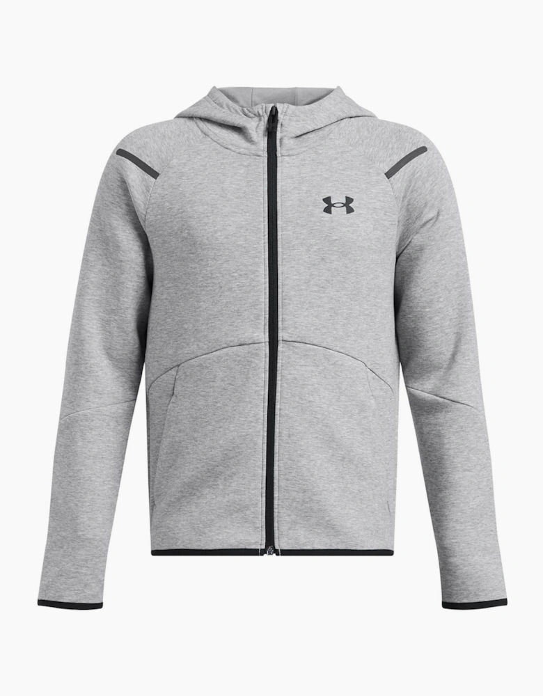 Unstoppable Hooded Neck Full Zipper Ribbed Cuff Sweat Jacket