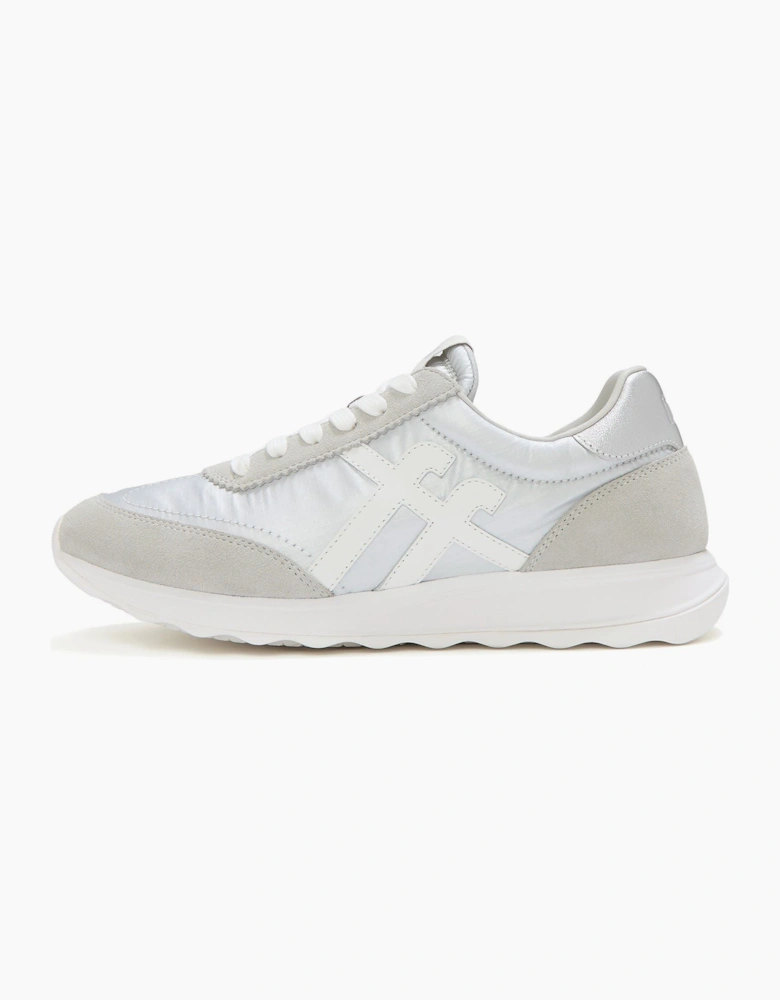 Fitflop Retro-Q FF Nylon Women's Silver/Urban White Trainers