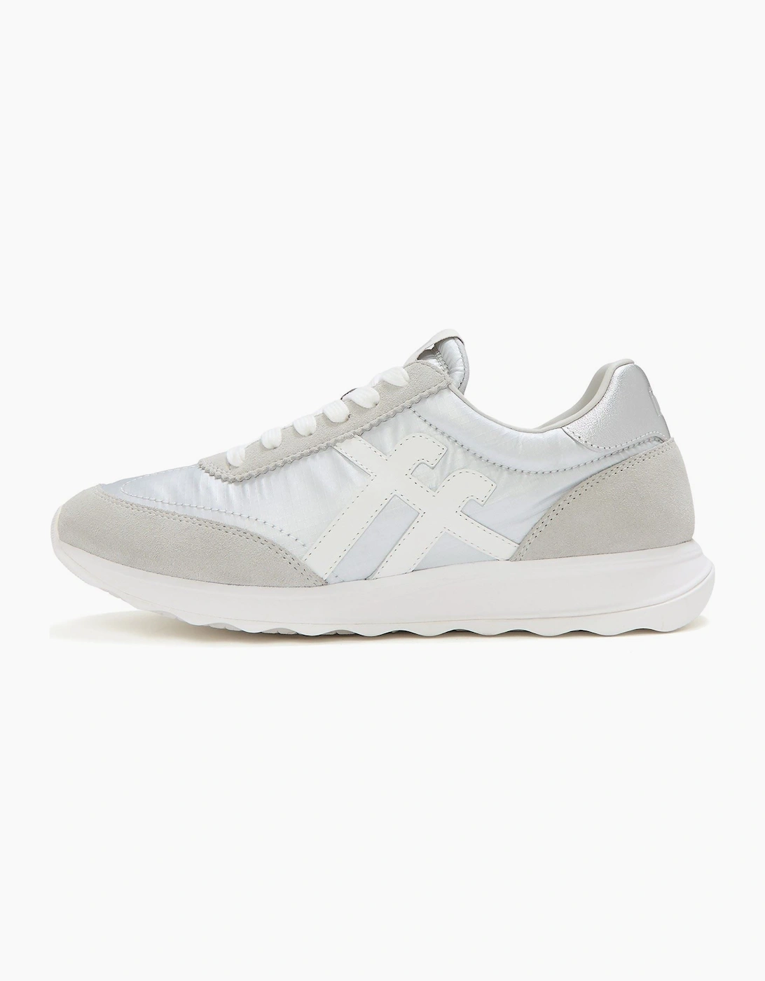Fitflop Retro-Q FF Nylon Women's Silver/Urban White Trainers