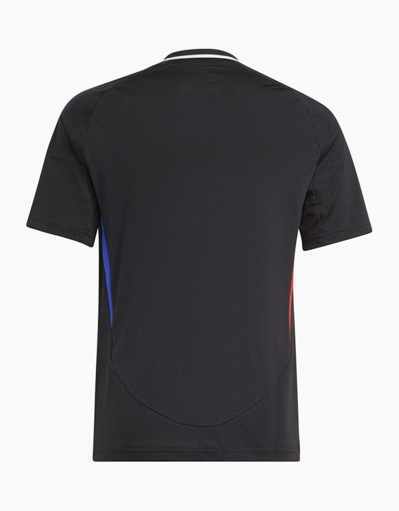 Embroidered Logo V-Neck Raglan Short Sleeve Jersey