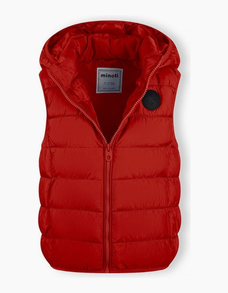 Solid Patterned Hooded Puff Gilet