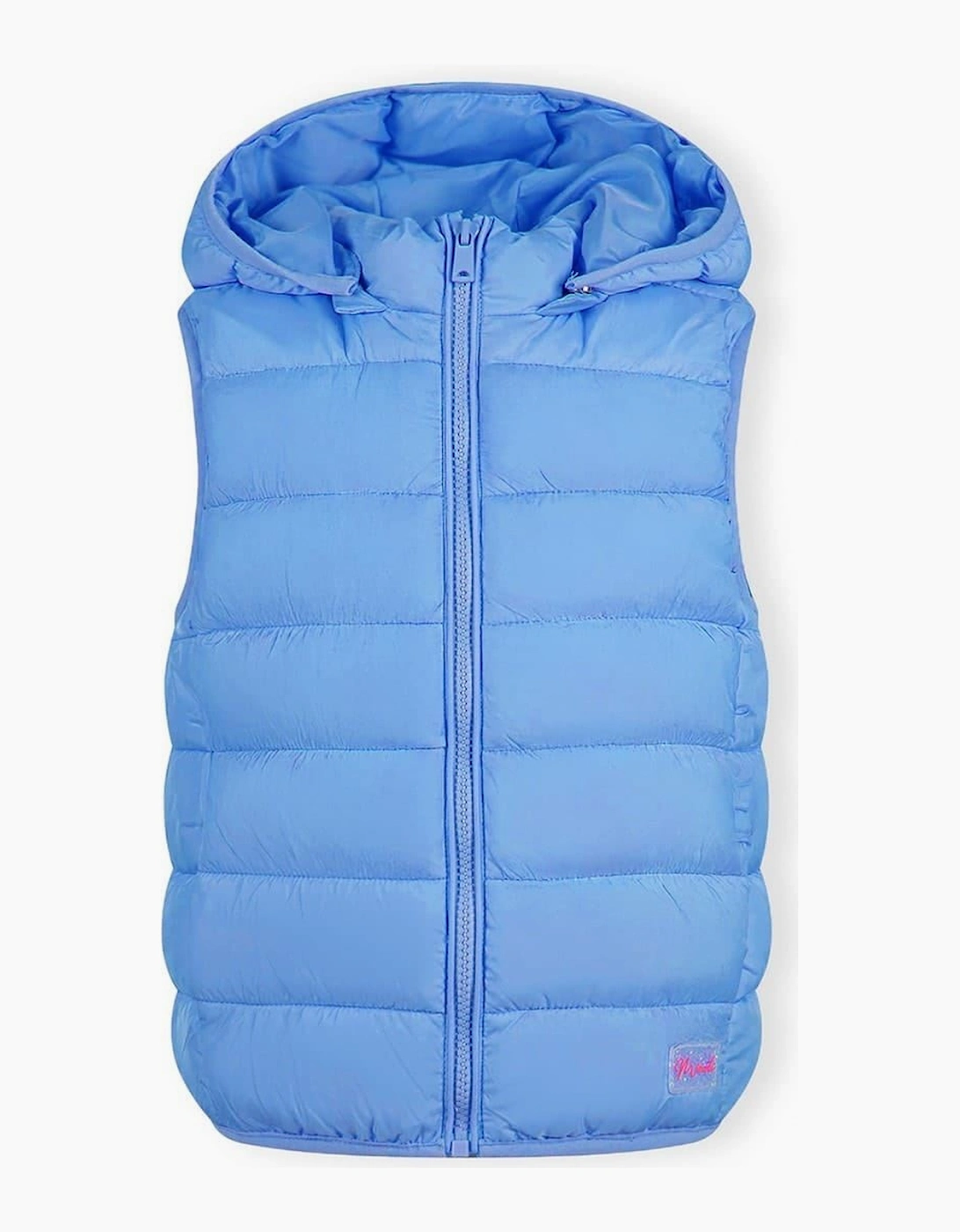 Girls Quilted Gilet With Full Zip And Detachable Hood Light Blue, 7 of 6