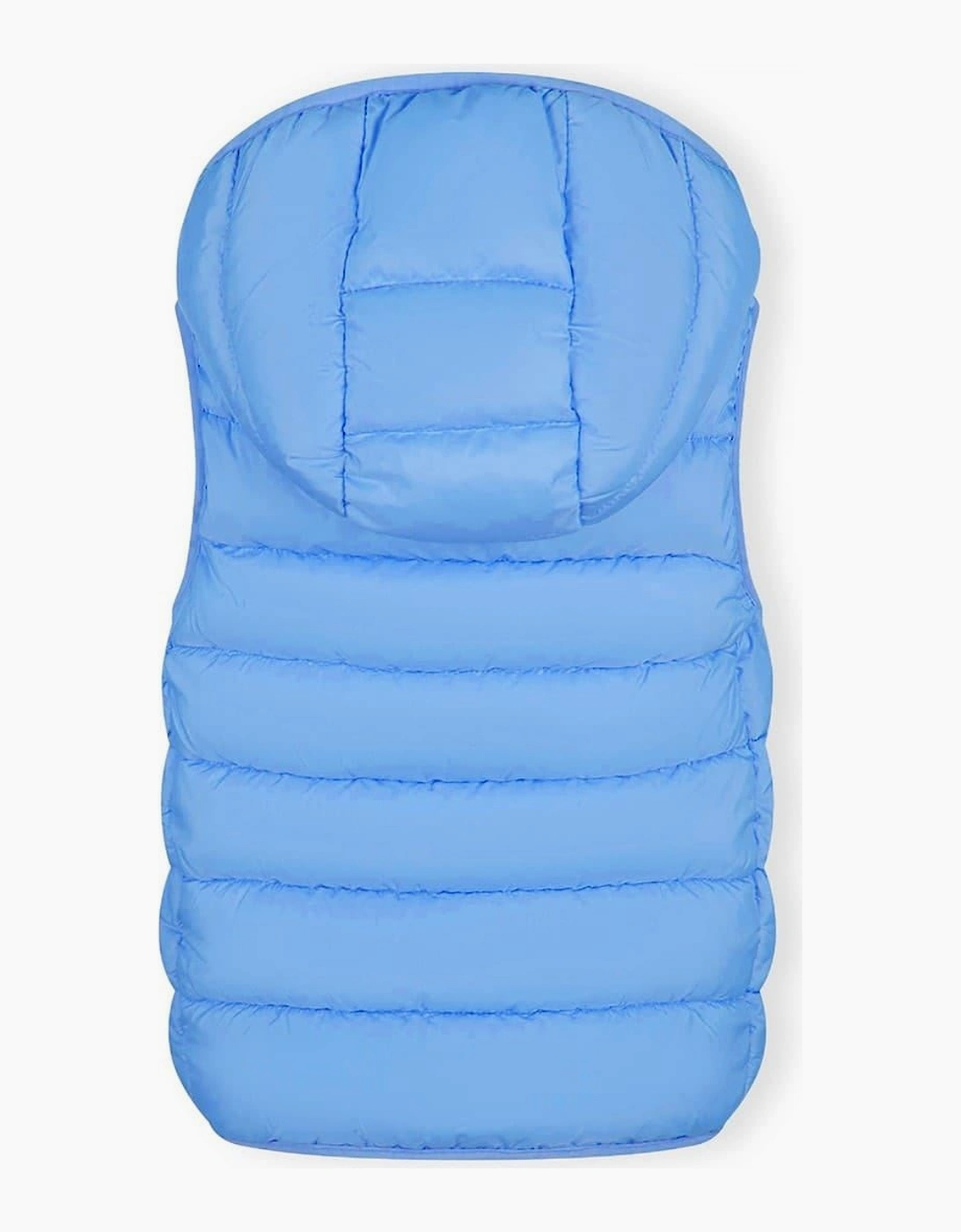 Girls Quilted Gilet With Full Zip And Detachable Hood Light Blue