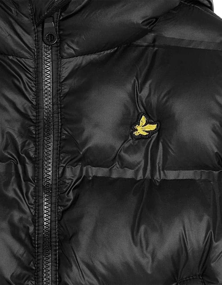 Solid Patterned Hooded Puffer Coat