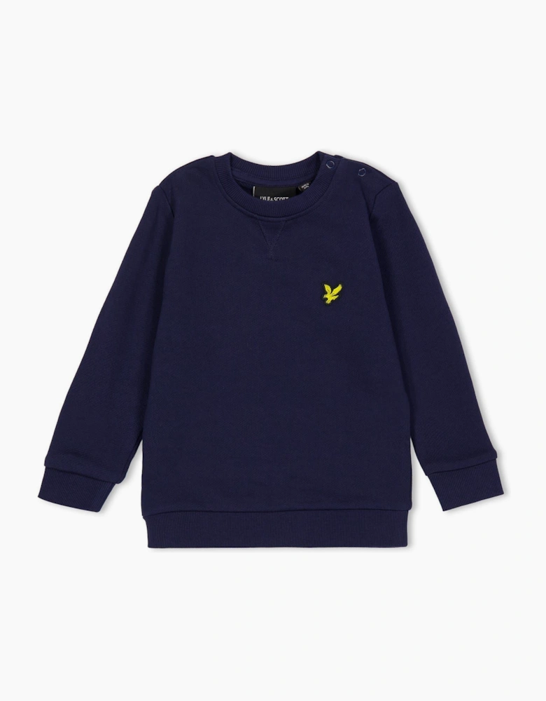 Embroidered Golden Eagle Crew Neck Long Sleeve Sweater