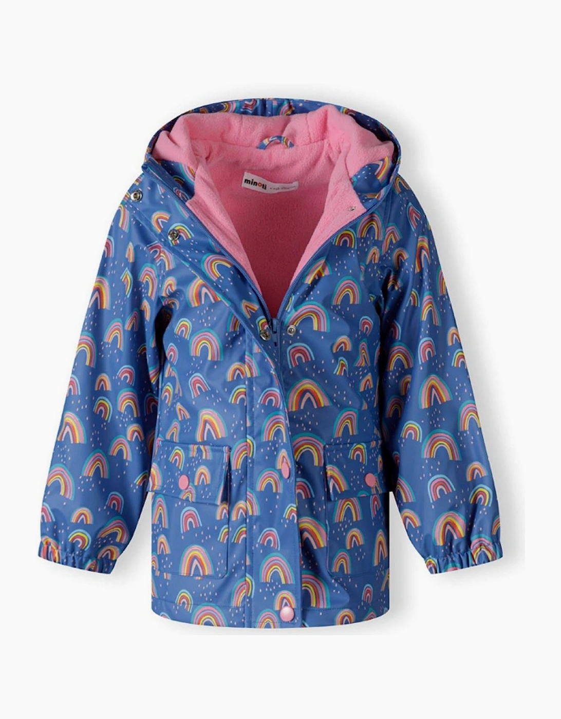 Girls Rain Jacket Printed Cobalt Blue
