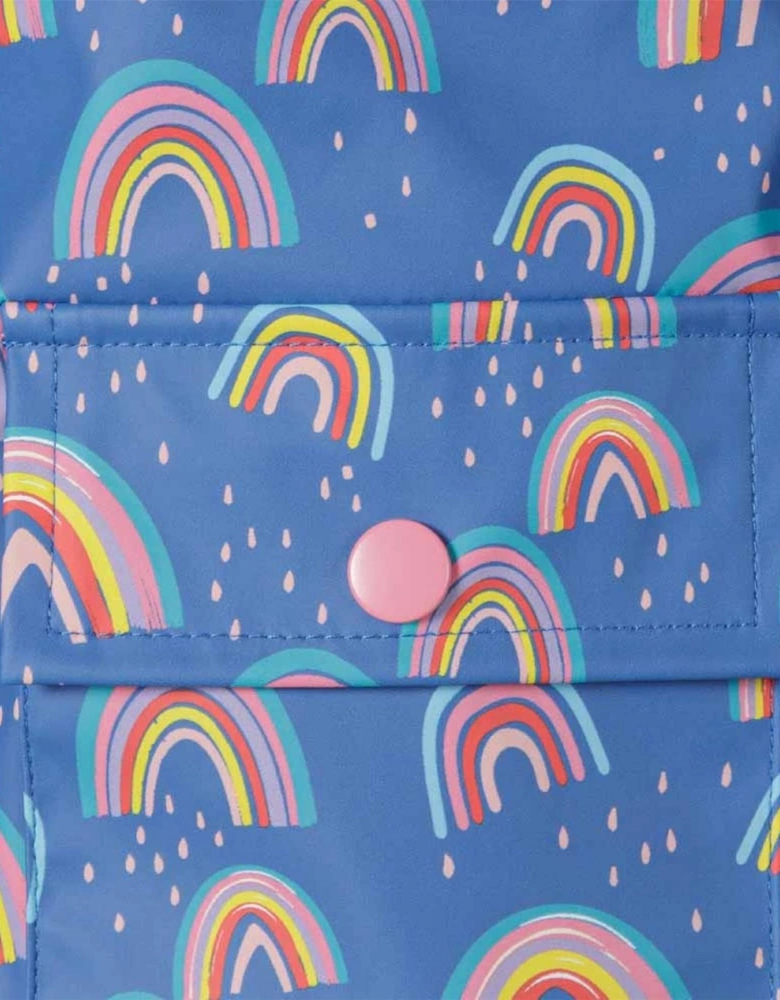 Girls Rain Jacket Printed Cobalt Blue