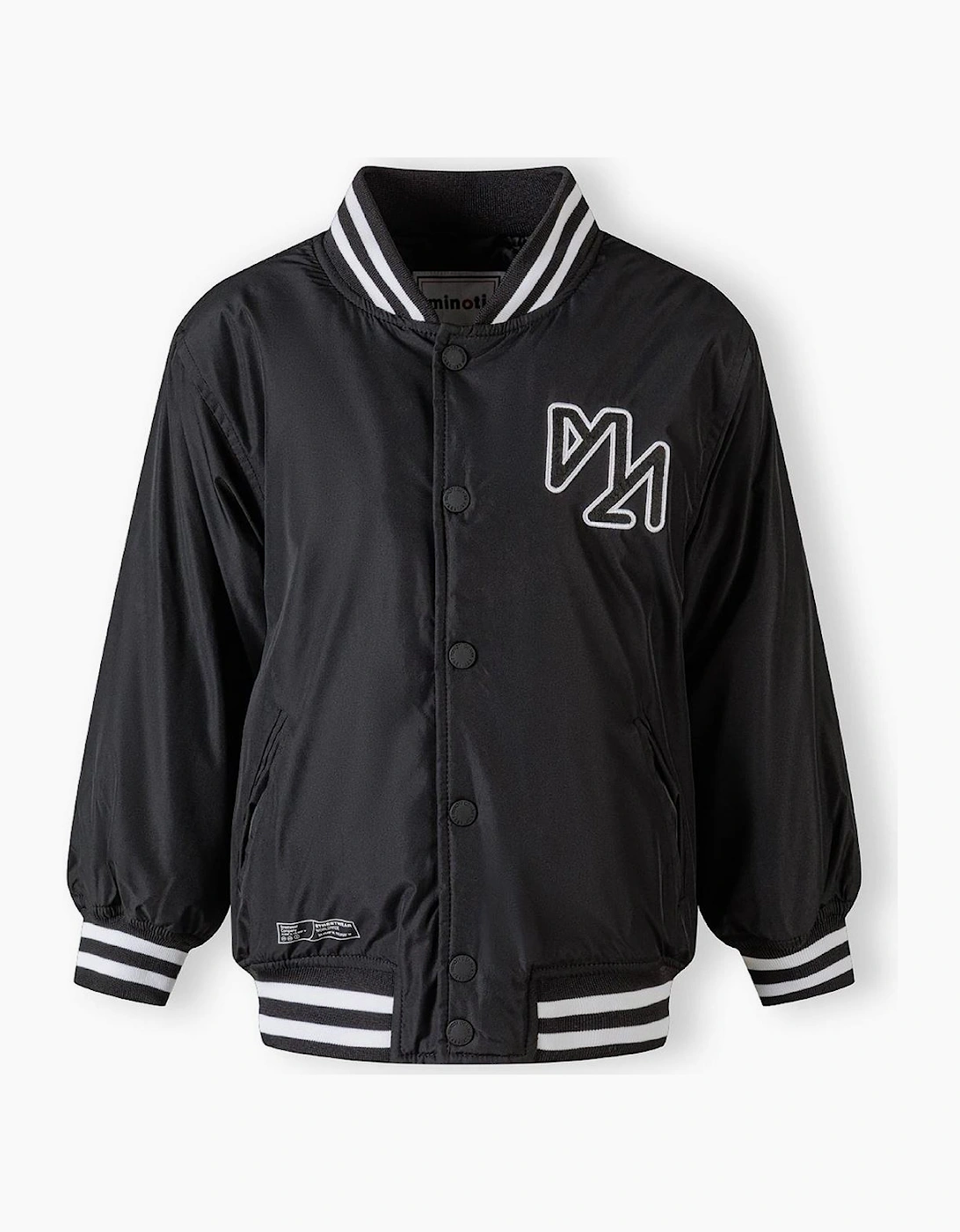 Boys Baseball Style Jacket Detachable Hood Black