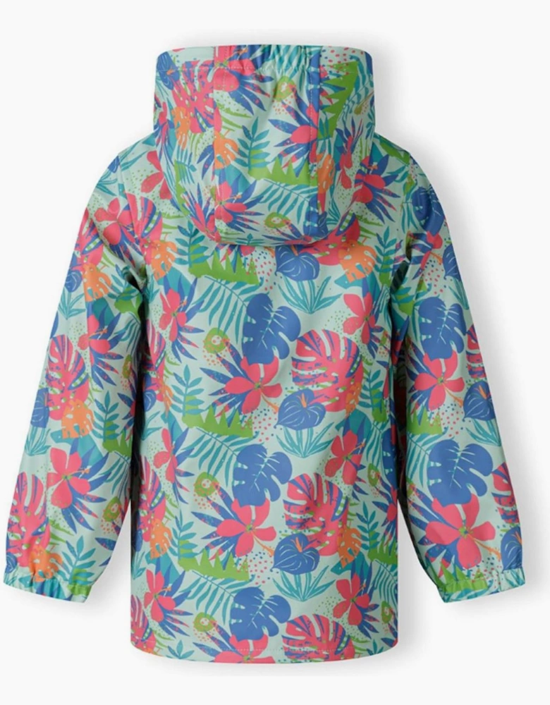 Girls Rain Jacket Printed Mint