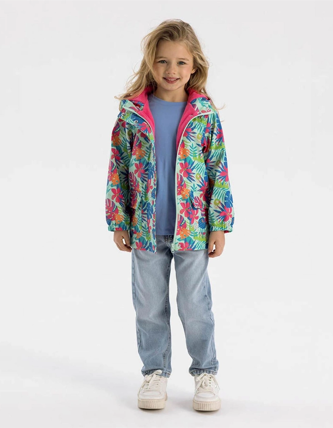 Girls Rain Jacket Printed Mint