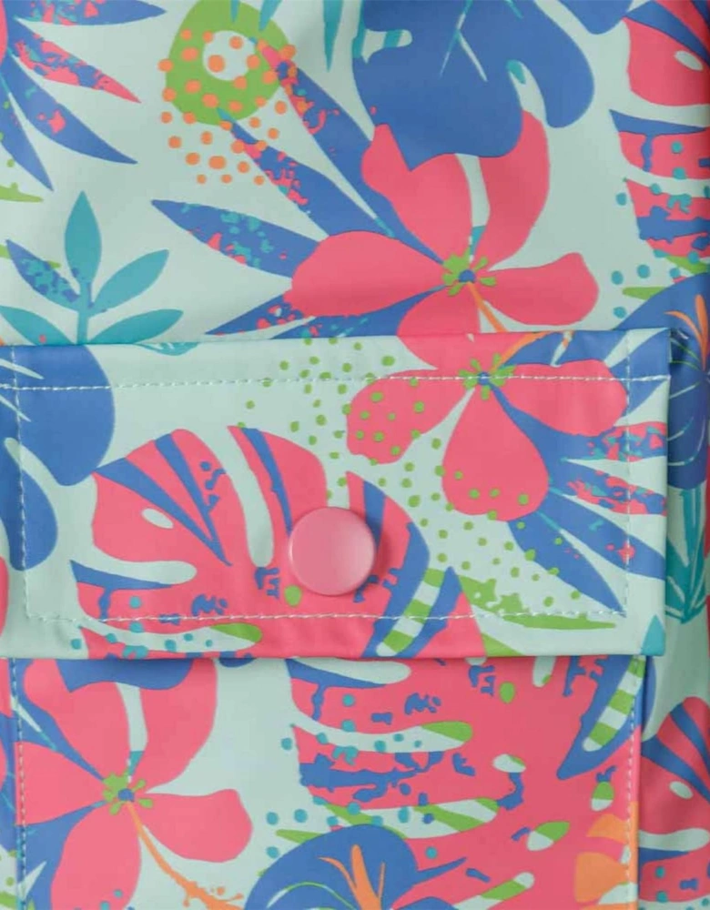 Girls Rain Jacket Printed Mint