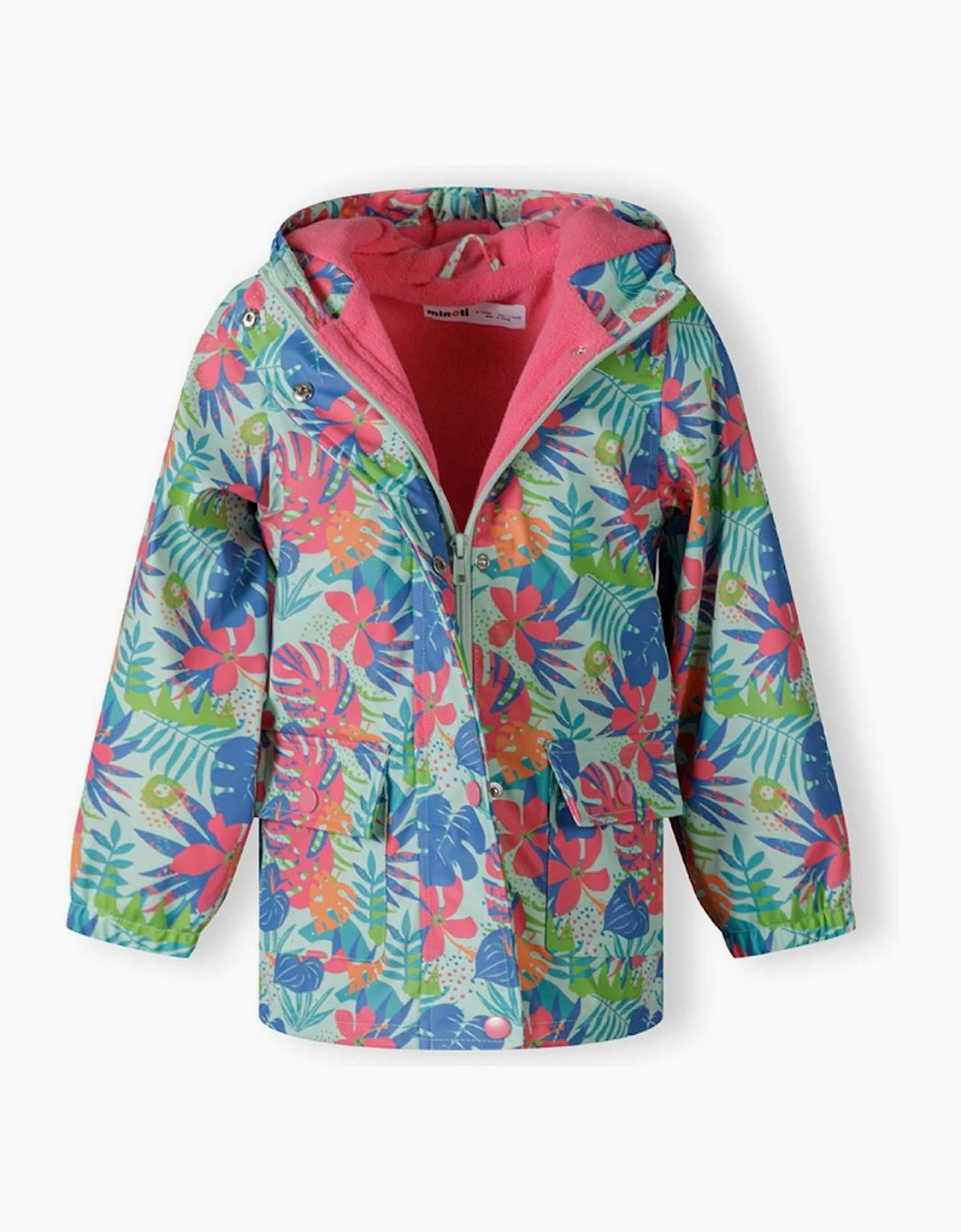 Girls Rain Jacket Printed Mint