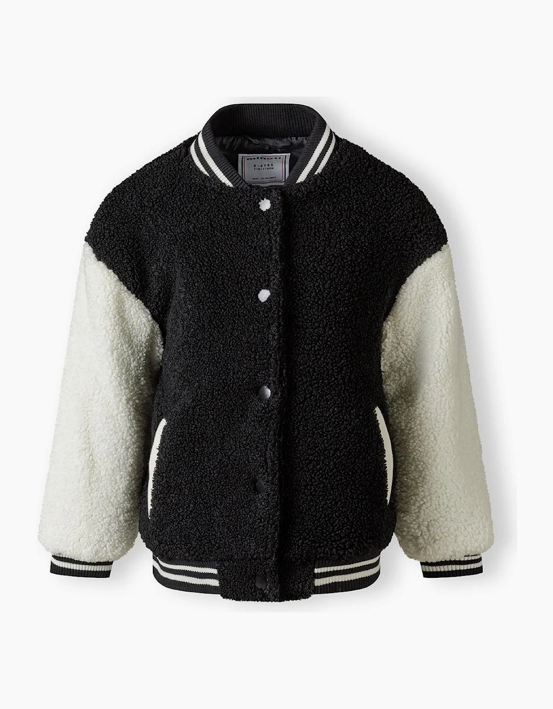 Girls Baseball Jacket With Snap Closure Black