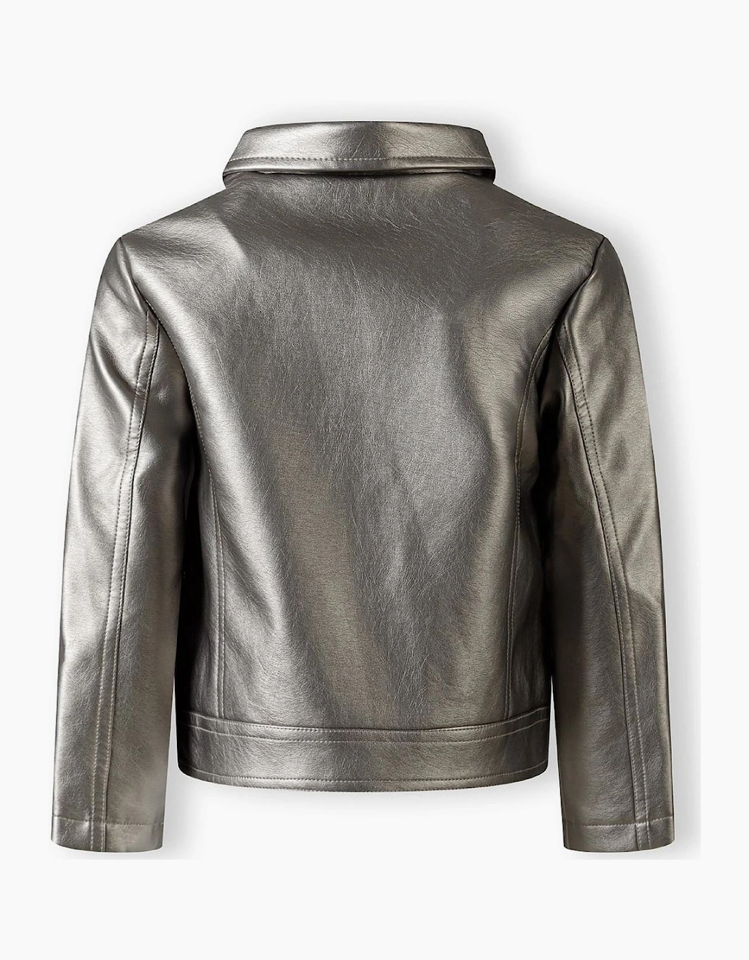 Solid Patterned Asymmetric Zipper Lapel Collared Bike Jacket
