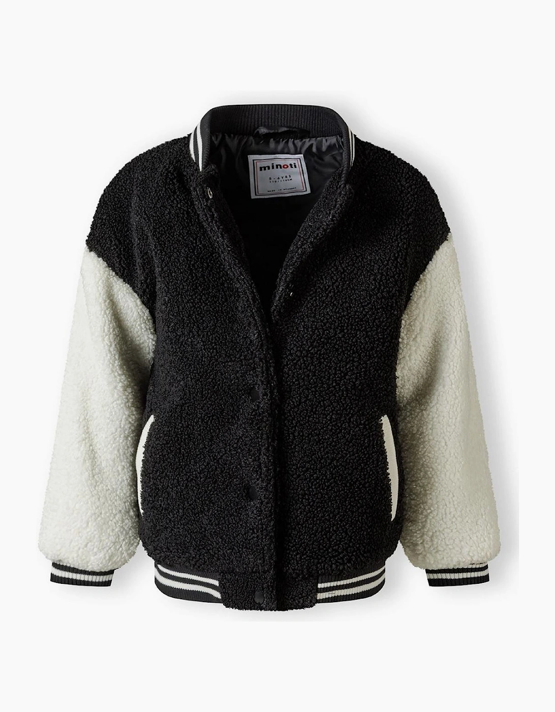 Girls Baseball Jacket With Snap Closure Black