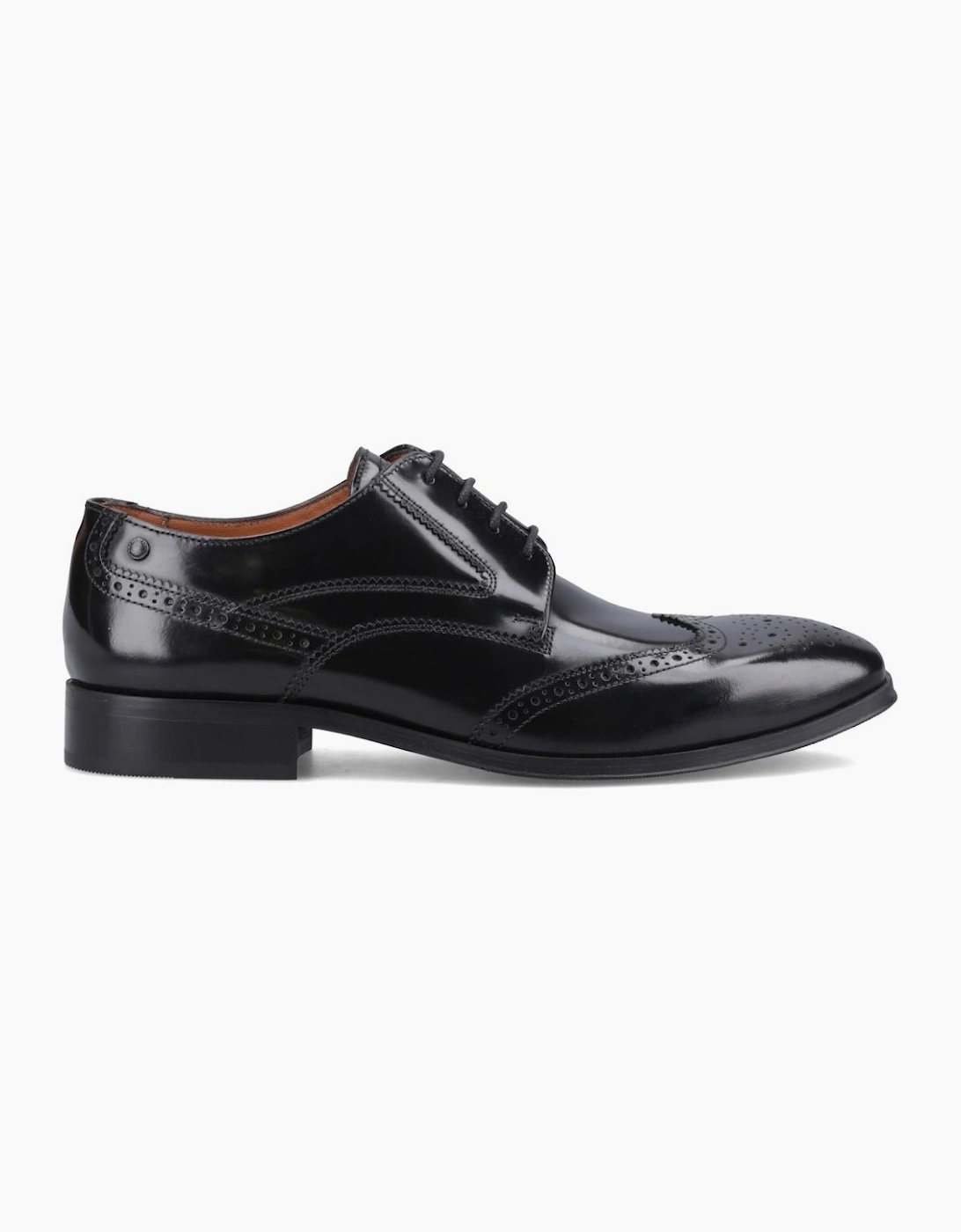 Base Men's Black Steeple Brogue Shoes - Size: 9