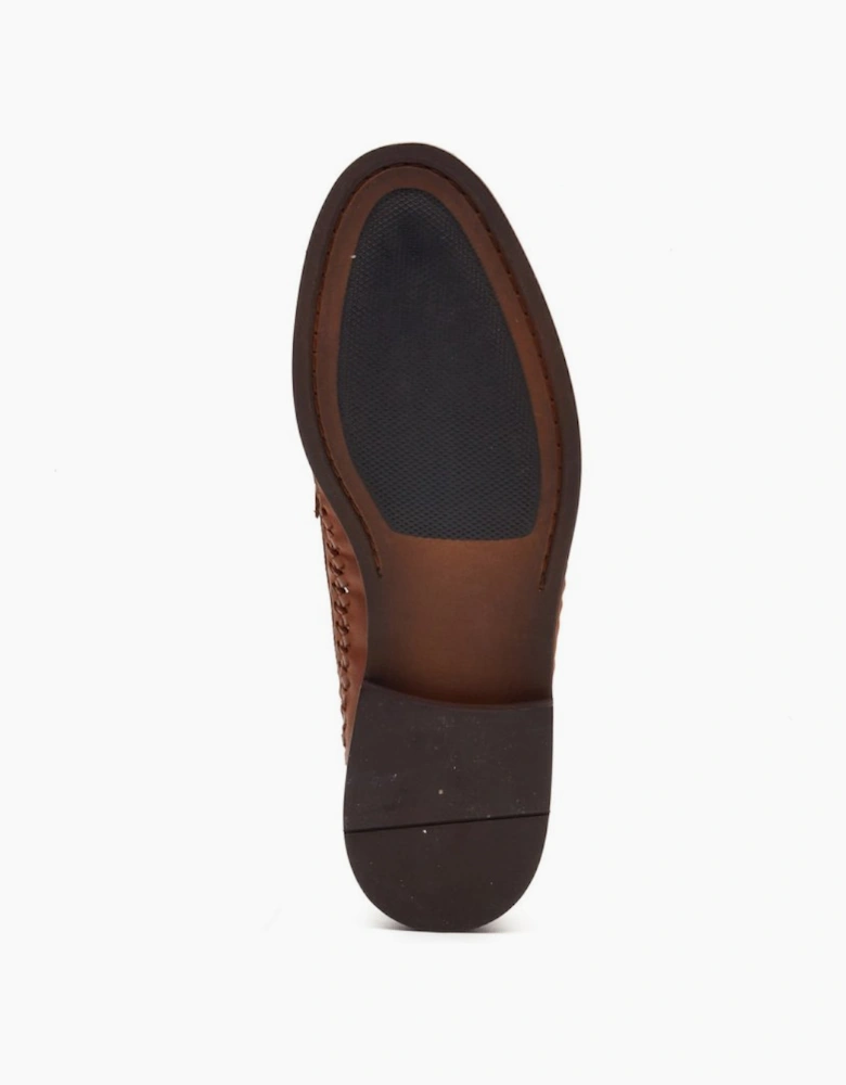 Bracken Leather Weave Mens Loafers