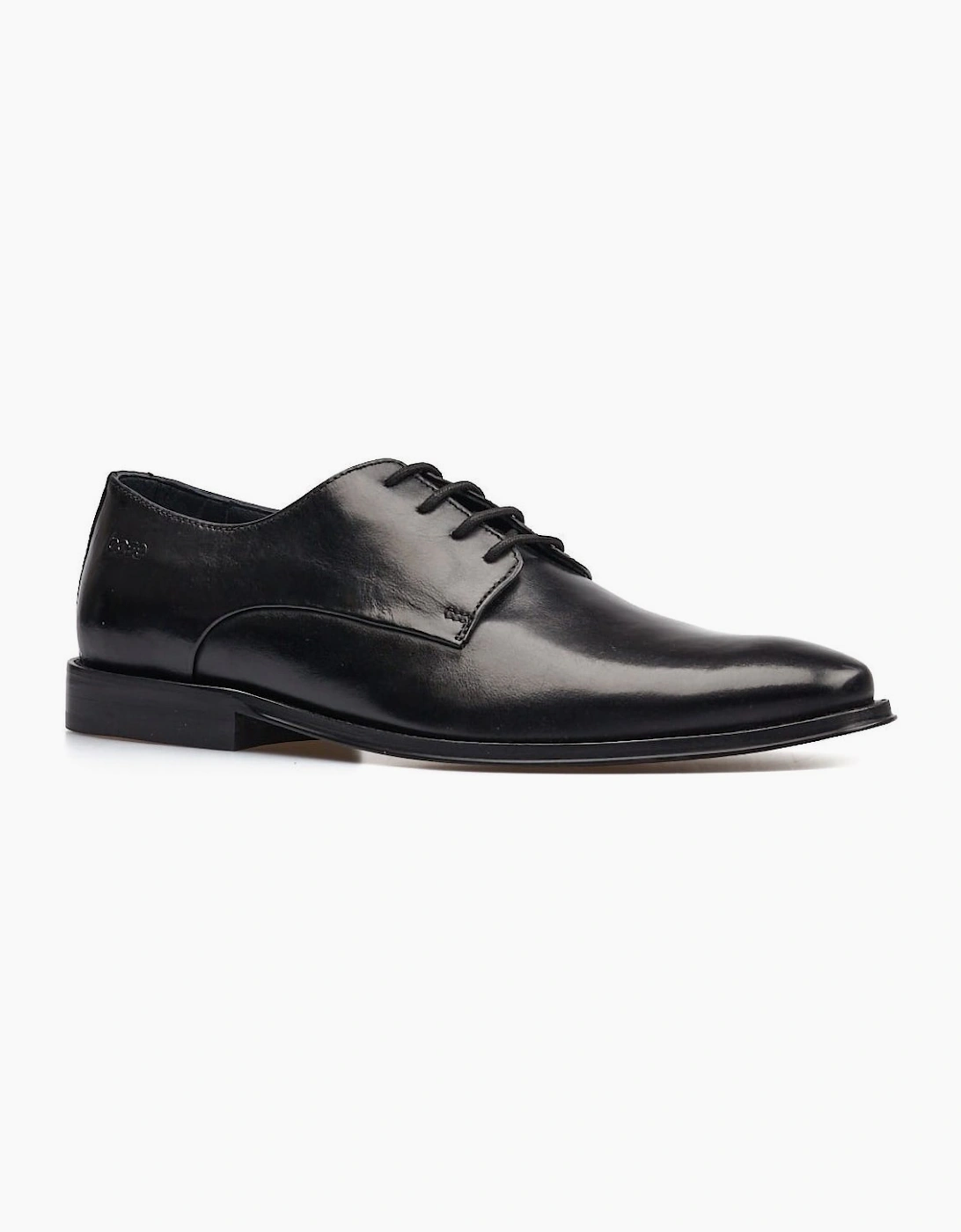 Base Men's Black Marley Plain Toe Derby Shoes - Size 7