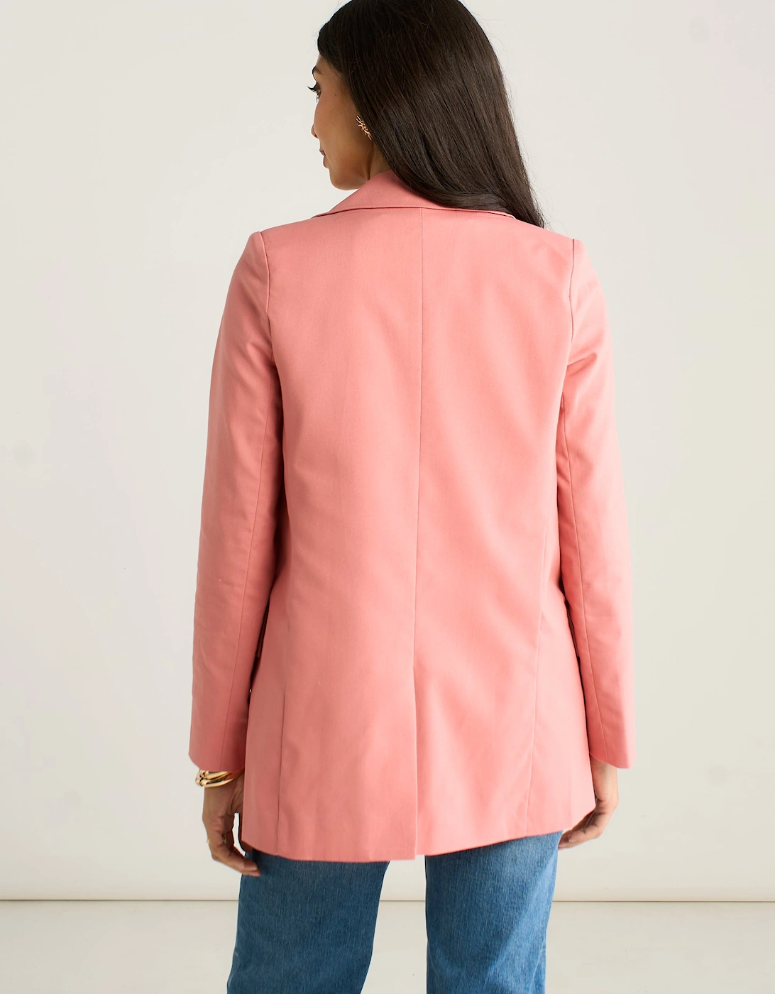 Coral Edge To Edge Cotton and Linen Blend Jacket