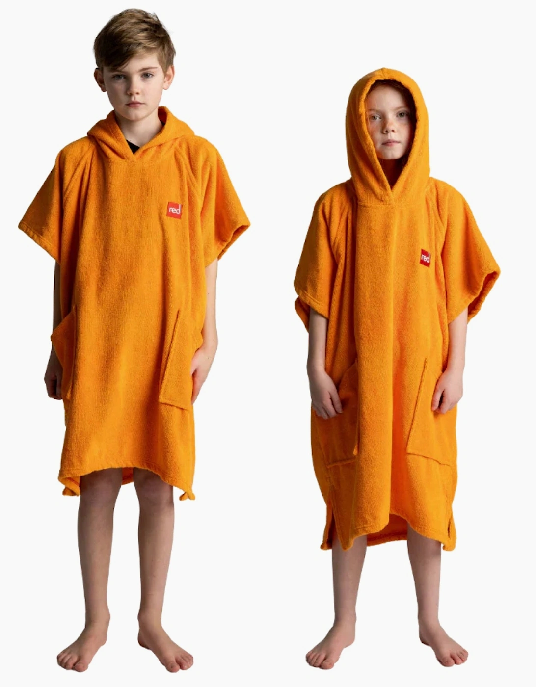 Red Kids Towelling Poncho