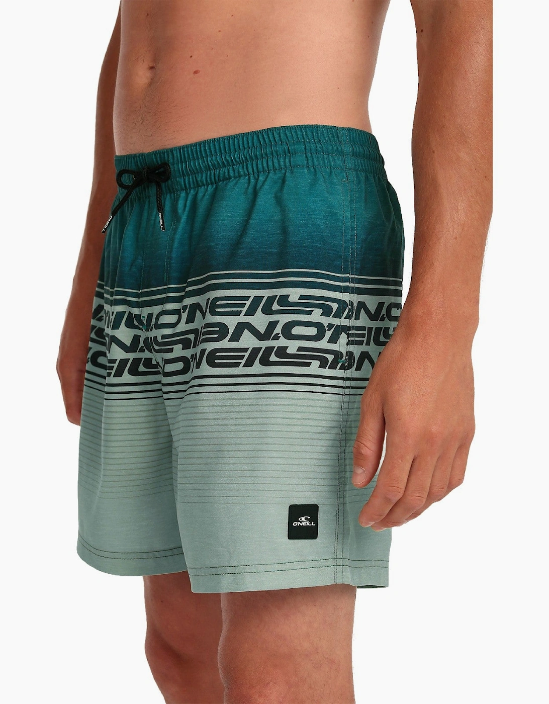 O'neill Men's Green Heritage Stripe Logo Stripe 16'' Swim Shorts  32/30/31 S
