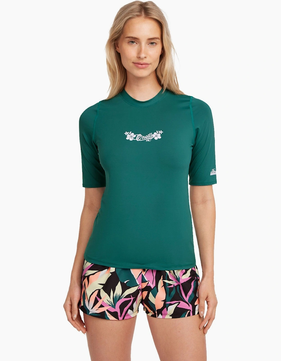 O'Neill Women's O'Neill Womens Skins Short Sleeve Rash Vest - Green