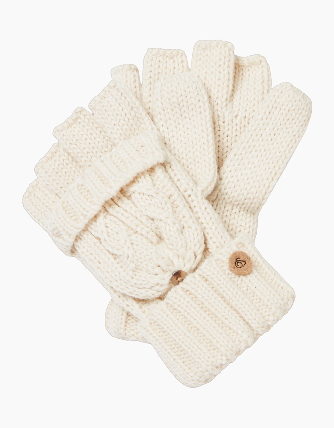 Craghoppers Women's White / Brock Knitted Mittens  M-L