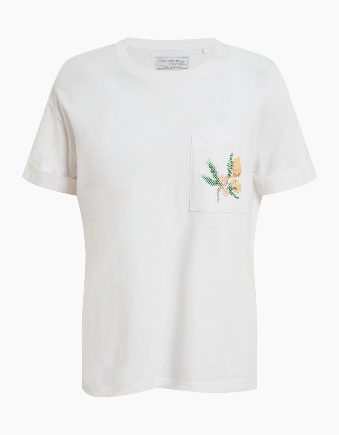 Craghoppers Women's White / Citrus T-Shirt - Size 8 UK