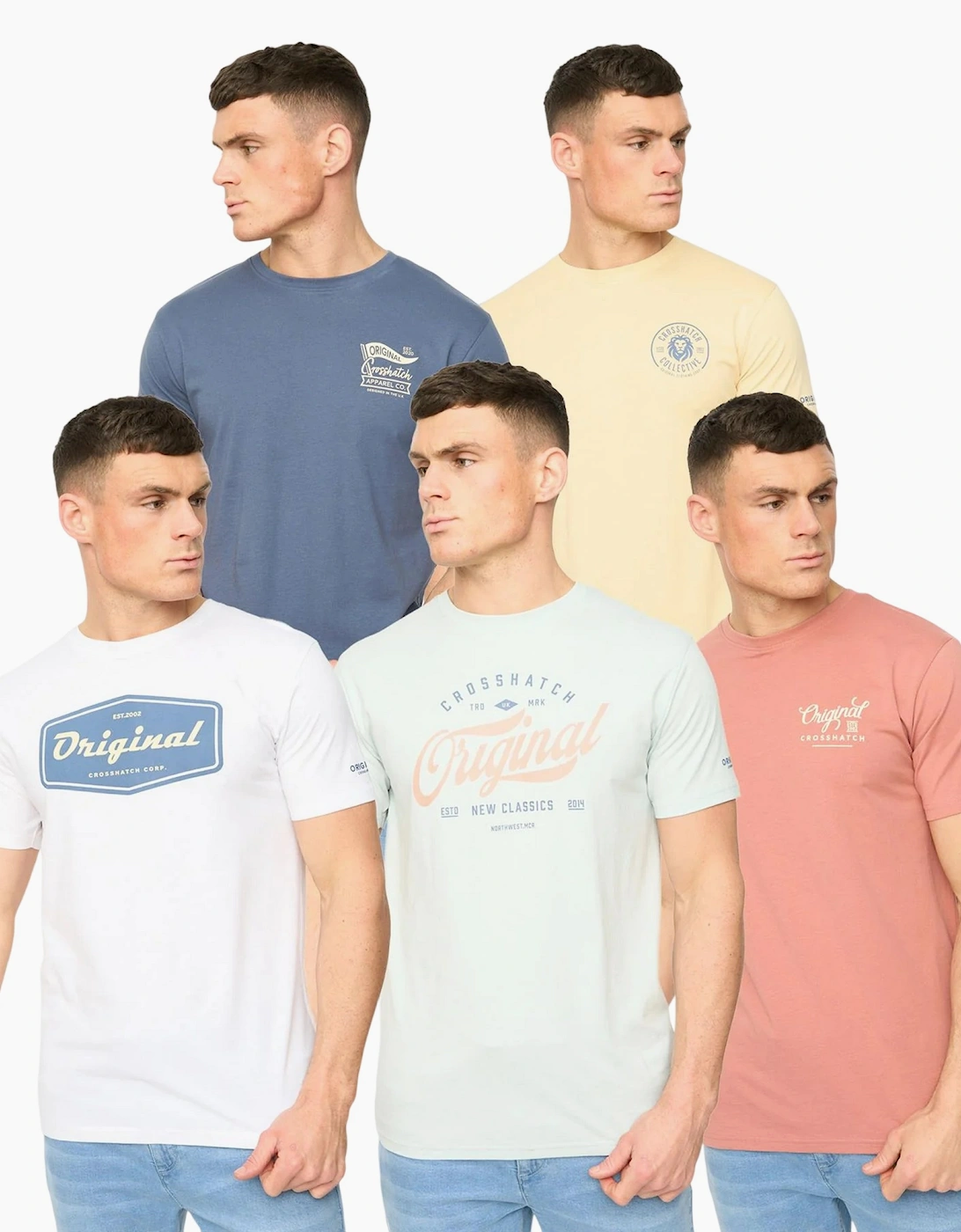 Crosshatch Mens Tryplex Cotton T-Shirt (Pack of 5), 6 of 5