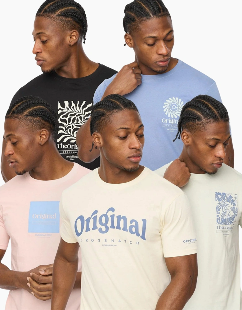 Crosshatch Mens Tranplex Cotton T-Shirt (Pack of 5)