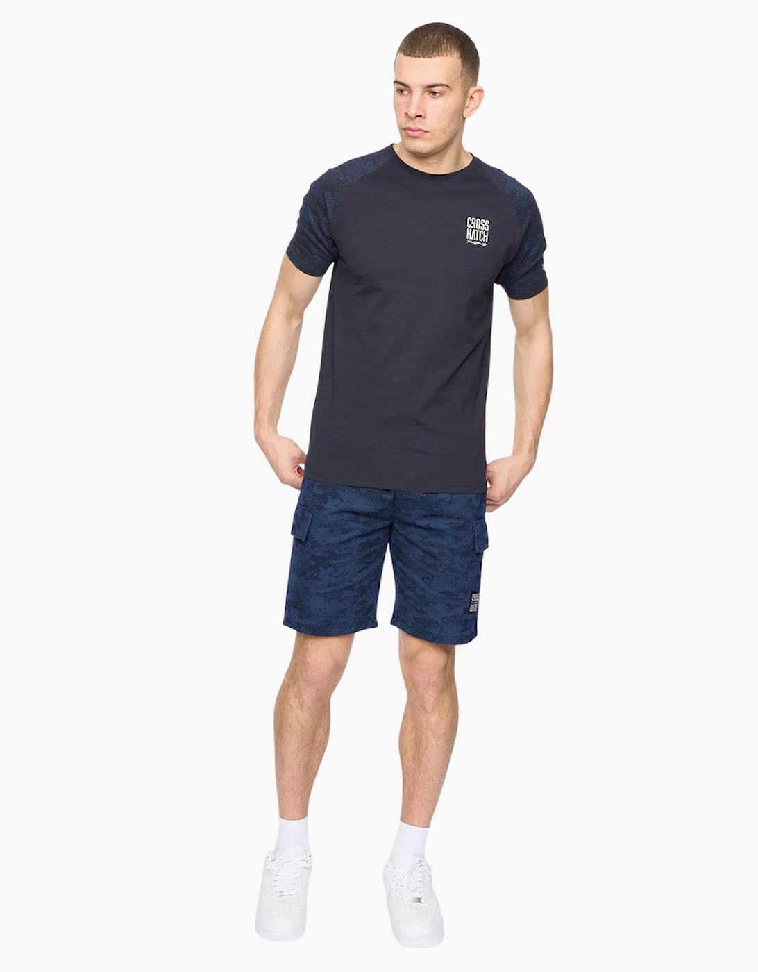 Crosshatch Mens Janscore Elasticated Waist Cargo Shorts