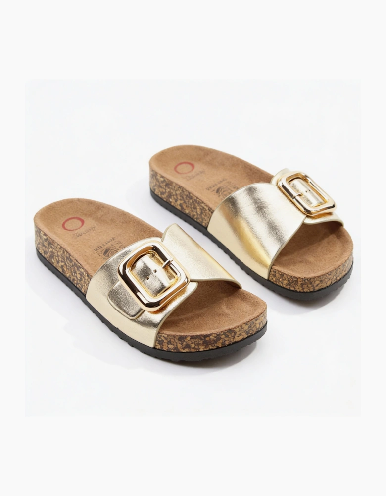 Heavenly Feet IGGY Womens Mules Sandals Gold