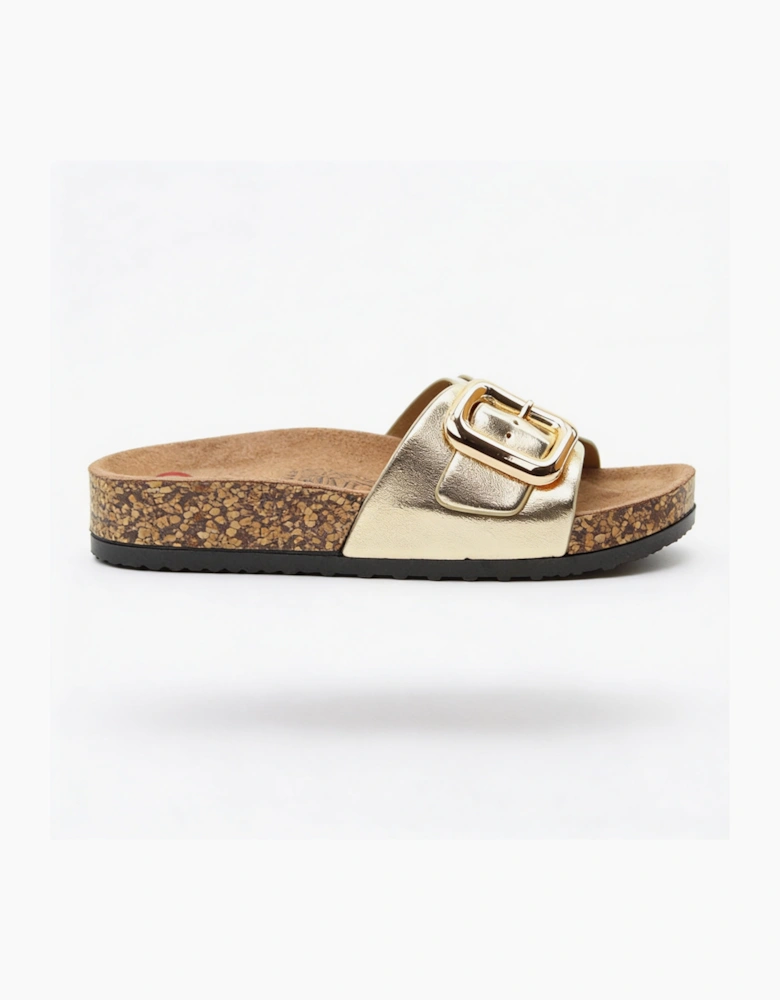 Heavenly Feet IGGY Womens Mules Sandals Gold
