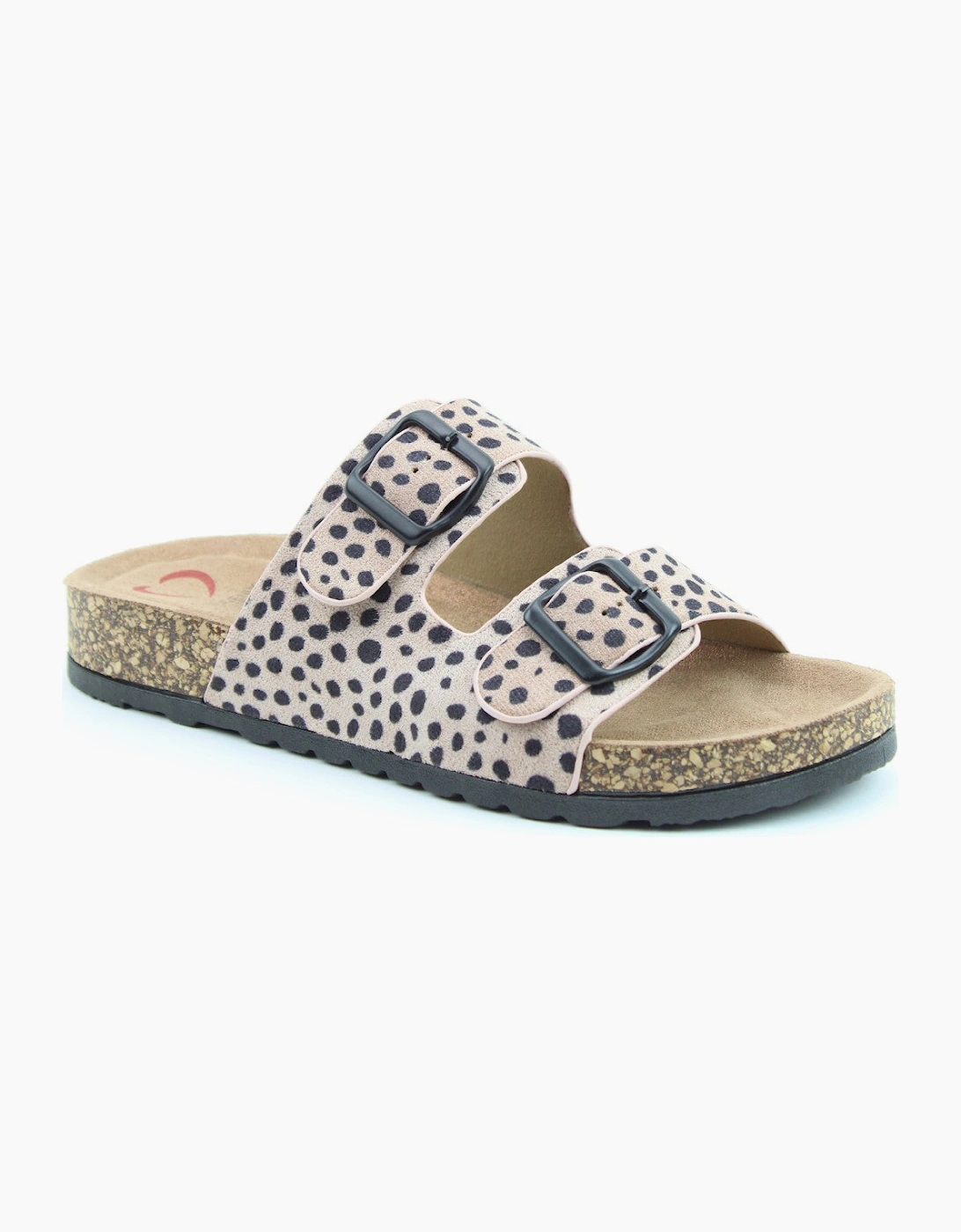 Heavenly Feet HARMONY2 PRINT CHEETAH Womens Mules Sandals Dusty Pink/Black