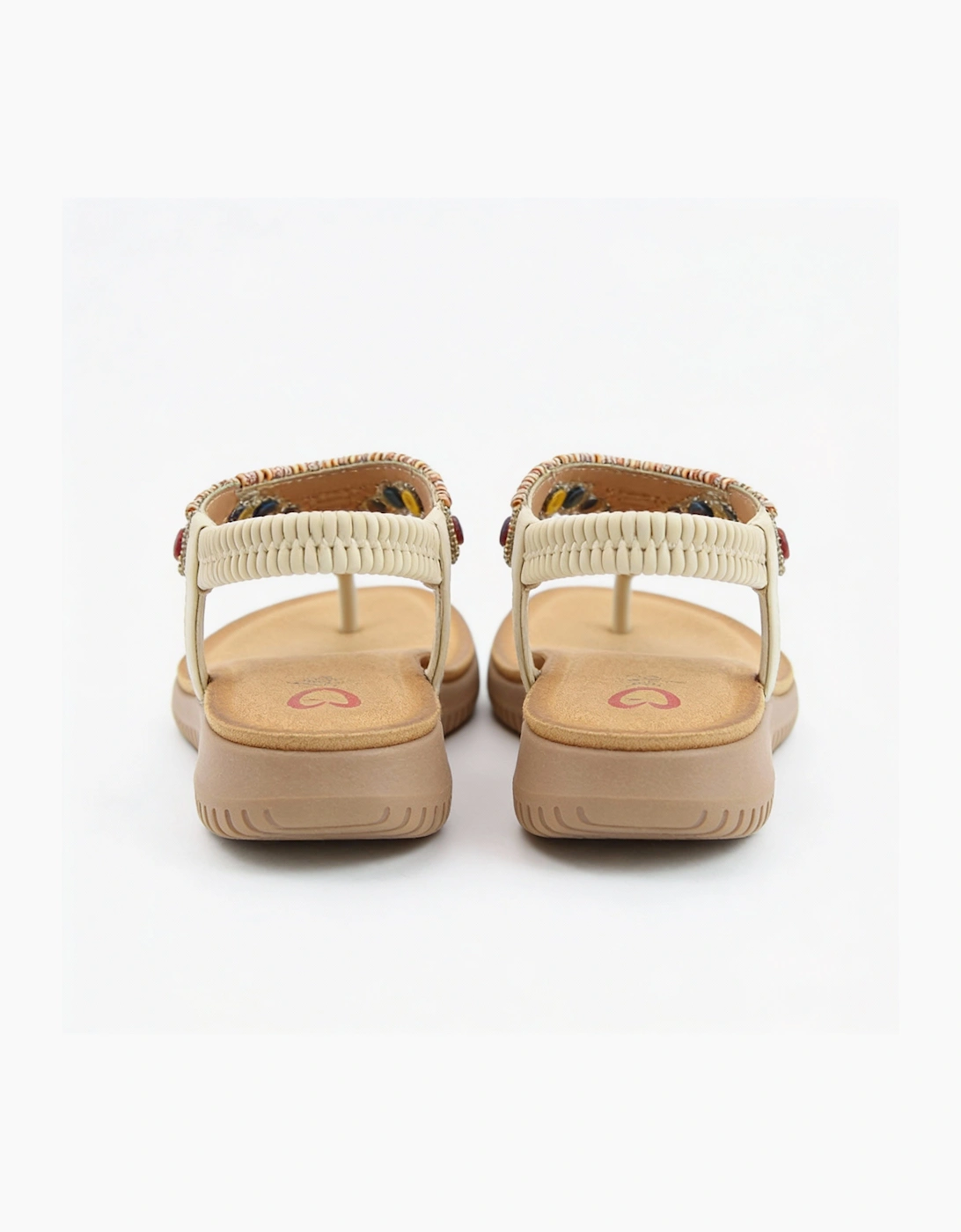 Heavenly Feet RADIANCE Womens Toe-Post Sandals Beige