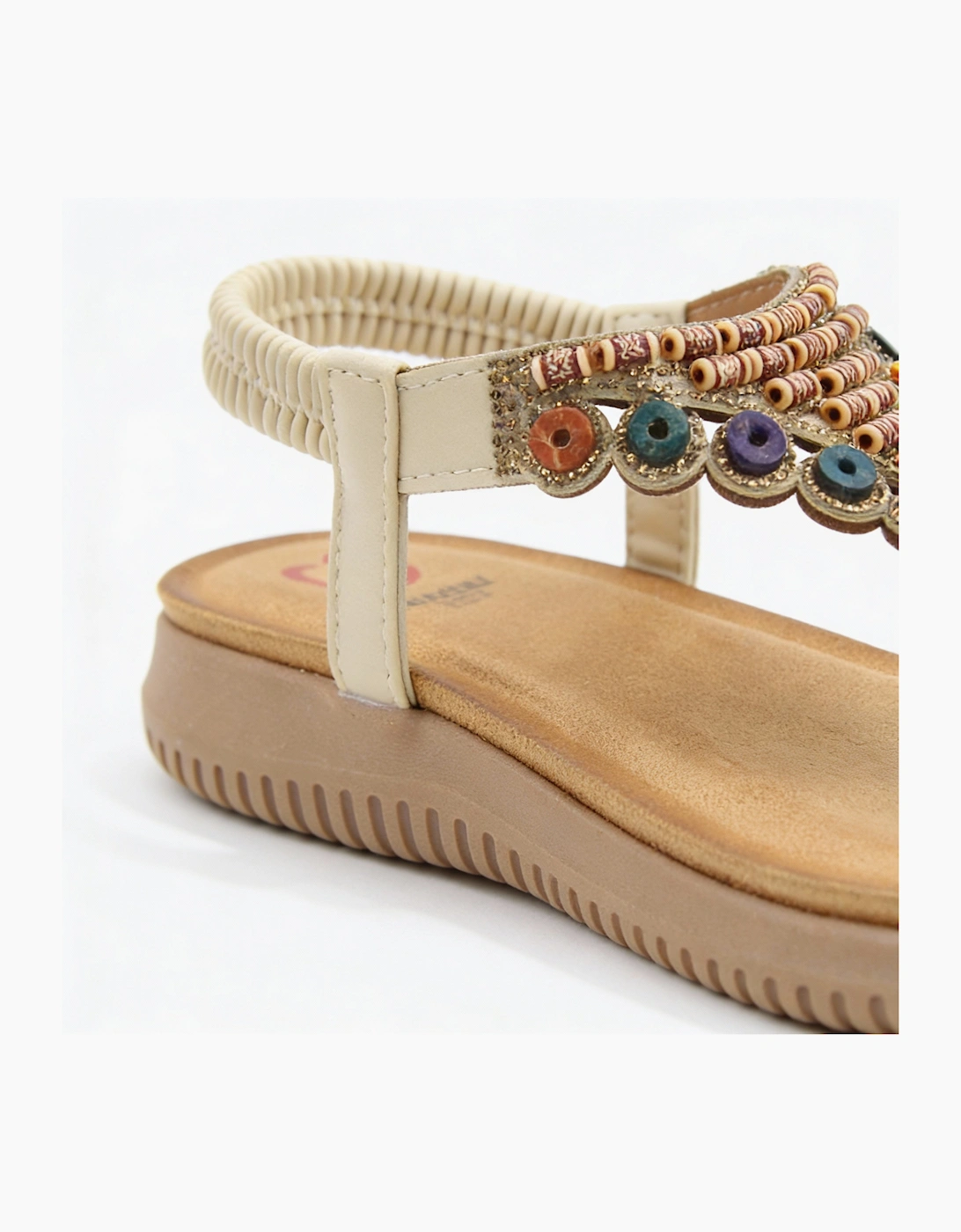 Heavenly Feet RADIANCE Womens Toe-Post Sandals Beige