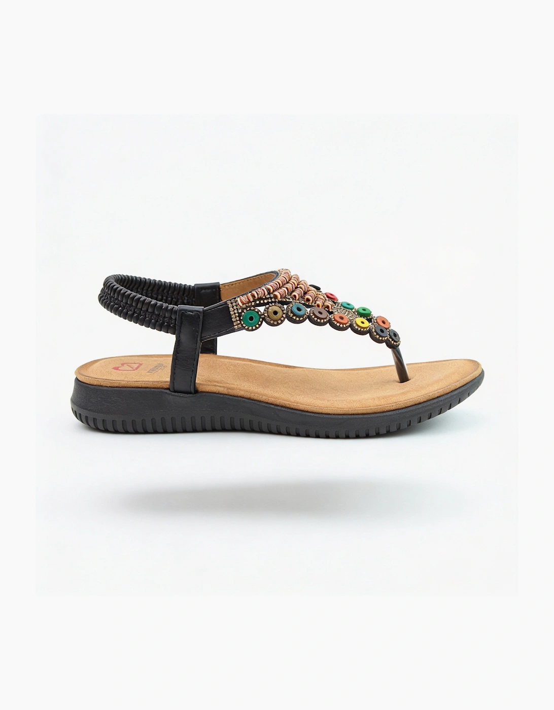 Heavenly Feet RADIANCE Womens Toe ring Sandals Black